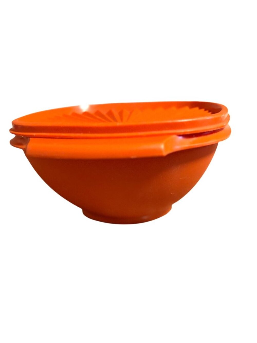 Vintage tupperware 838-8 Orange Servalier Bowl With Matching Lid